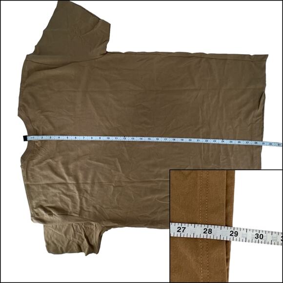 LAT Men's Short Sleeve Crew Neck Tee Shirt Top Large Coyote Brown 100% Cotton 2 - Picture 8 of 9